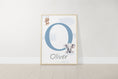 Load image into Gallery viewer, Personalised Safari Name Prints | Hot Air Balloon & Rainbow | Set of 3 Baby Boy Decor - RoseRowanDesign
