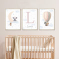 Load image into Gallery viewer, Personalised Safari Nursery Prints | Hot Air Balloon & Moon | Baby Boy Decor - RoseRowanDesign
