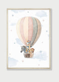 Load image into Gallery viewer, Personalised Safari Nursery Prints | Hot Air Balloon & Moon | Baby Boy Decor - RoseRowanDesign
