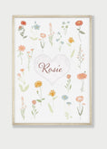 Load image into Gallery viewer, Personalised Wildflower Prints | Set of 3 Floral Nursery Art | Boho Baby Girls Decor - RoseRowanDesign
