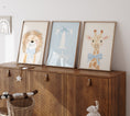 Load image into Gallery viewer, Safari Animal Personalised Set of 3 Wall Prints | Wall Art for Nursery, Bedroom or Playroom - RoseRowanDesign
