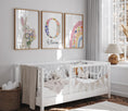 Load image into Gallery viewer, Bunny Personalised Set of 3 Girls Prints | Wall Art for Nursery, Bedroom or Playroom - RoseRowanDesign
