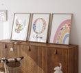 Load image into Gallery viewer, Dove Flower Personalised Set of 3 Girls Prints | Wall Art for Nursery, Bedroom or Playroom - RoseRowanDesign
