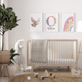 Load image into Gallery viewer, Dove Flower Personalised Set of 3 Girls Prints | Wall Art for Nursery, Bedroom or Playroom - RoseRowanDesign
