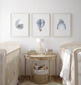 Load image into Gallery viewer, Elephant Hot Air Balloon Personalised Set of 3 Wall Prints | Wall Art for Nursery, Bedroom or Playroom - RoseRowanDesign
