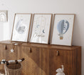 Load image into Gallery viewer, Elephant Personalised Set of 3 Wall Prints | Wall Art for Nursery, Bedroom or Playroom - RoseRowanDesign
