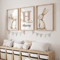 Load image into Gallery viewer, Personalised Set of 3 Bunny Prints | Wall Art for Nursery, Bedroom or Playroom - RoseRowanDesign
