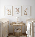 Load image into Gallery viewer, Personalised Set of 3 Bunny Prints | Wall Art for Nursery, Bedroom or Playroom - RoseRowanDesign
