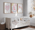 Load image into Gallery viewer, Girls Personalised Set of 3 Pink Pastel Wall Prints | Wall Art for Nursery, Bedroom or Playroom - RoseRowanDesign
