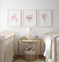 Load image into Gallery viewer, Girls Unicorn Personalised Set of 3 Wall Prints | Wall Art for Nursery, Bedroom or Playroom - RoseRowanDesign
