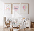 Load image into Gallery viewer, Girls Unicorn Personalised Set of 3 Wall Prints | Wall Art for Nursery, Bedroom or Playroom - RoseRowanDesign

