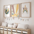 Load image into Gallery viewer, Personalised Safari Set of 3 Wall Prints | Wall Art for Nursery, Bedroom or Playroom - RoseRowanDesign
