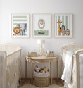 Load image into Gallery viewer, Personalised Striped Safari Set of 3 Wall Prints | Wall Art for Nursery, Bedroom or Playroom - RoseRowanDesign
