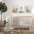 Load image into Gallery viewer, Personalised Striped Safari Set of 3 Wall Prints | Wall Art for Nursery, Bedroom or Playroom - RoseRowanDesign
