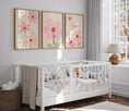 Load image into Gallery viewer, Pink Flowers Personalised Set of 3 Girls Prints | Wall Art for Nursery, Bedroom or Playroom - RoseRowanDesign

