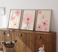 Load image into Gallery viewer, Pink Flowers Personalised Set of 3 Girls Prints | Wall Art for Nursery, Bedroom or Playroom - RoseRowanDesign
