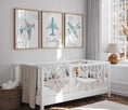 Load image into Gallery viewer, Plane Personalised Set of 3 Wall Prints | Wall Art for Nursery, Bedroom or Playroom - RoseRowanDesign
