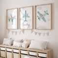 Load image into Gallery viewer, Plane Personalised Set of 3 Wall Prints | Wall Art for Nursery, Bedroom or Playroom - RoseRowanDesign
