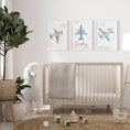 Load image into Gallery viewer, Plane Personalised Set of 3 Wall Prints | Wall Art for Nursery, Bedroom or Playroom - RoseRowanDesign
