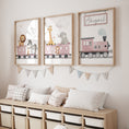 Load image into Gallery viewer, Safari Train Personalised Set of 3 Wall Prints | Wall Art for Nursery, Bedroom or Playroom - RoseRowanDesign
