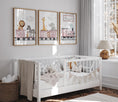 Load image into Gallery viewer, Safari Train Personalised Set of 3 Wall Prints | Wall Art for Nursery, Bedroom or Playroom - RoseRowanDesign
