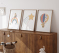 Load image into Gallery viewer, Star Personalised Set of 3 Wall Prints | Wall Art for Nursery, Bedroom or Playroom - RoseRowanDesign
