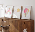 Load image into Gallery viewer, Star Personalised Set of 3 Wall Prints | Wall Art for Nursery, Bedroom or Playroom - RoseRowanDesign
