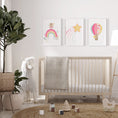 Load image into Gallery viewer, Star Personalised Set of 3 Wall Prints | Wall Art for Nursery, Bedroom or Playroom - RoseRowanDesign

