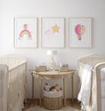 Load image into Gallery viewer, Star Personalised Set of 3 Wall Prints | Wall Art for Nursery, Bedroom or Playroom - RoseRowanDesign
