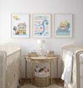 Load image into Gallery viewer, Transport Personalised Map Set of 3 Wall Prints | Wall Art for Nursery, Bedroom or Playroom - RoseRowanDesign
