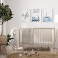 Load image into Gallery viewer, Transport Personalised Set of 3 Wall Prints | Wall Art for Nursery, Bedroom or Playroom - RoseRowanDesign
