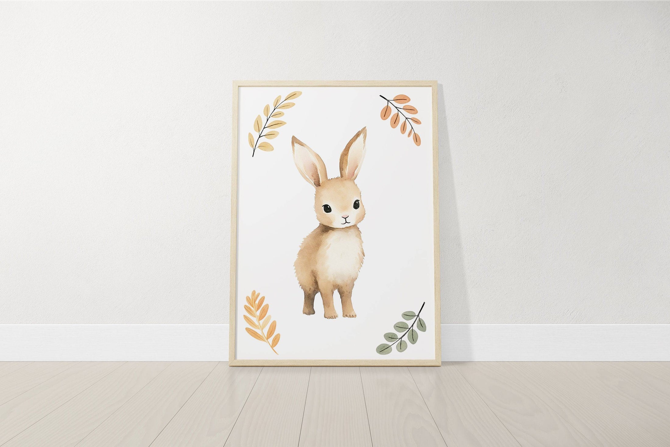 Woodland Animal Nursery Prints | Set of 6 | Neutral Forest Decor with Fox, Bunny, Deer & Bear - RoseRowanDesign