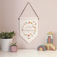 Load image into Gallery viewer, Little Wildflower Pennant Wall Flag | Boho Nursery Decor for Girls - RoseRowanDesign
