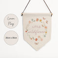 Load image into Gallery viewer, Little Wildflower Pennant Wall Flag | Boho Nursery Decor for Girls - RoseRowanDesign
