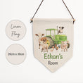 Load image into Gallery viewer, Personalised Farm Animal Name Pennant Wall Flag | Nursery Decor for Kids Room - RoseRowanDesign
