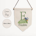 Load image into Gallery viewer, Personalised Tractor Name Pennant | Kids Room Banner & Nursery Wall Flag - RoseRowanDesign
