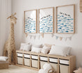 Load image into Gallery viewer, Nautical Nursery Wall Art | Set of 3 Ocean Theme Prints | Blue Boys' Room Decor - RoseRowanDesign - Wall Art
