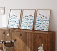 Load image into Gallery viewer, Nautical Nursery Wall Art | Set of 3 Ocean Theme Prints | Blue Boys' Room Decor - RoseRowanDesign - Wall Art
