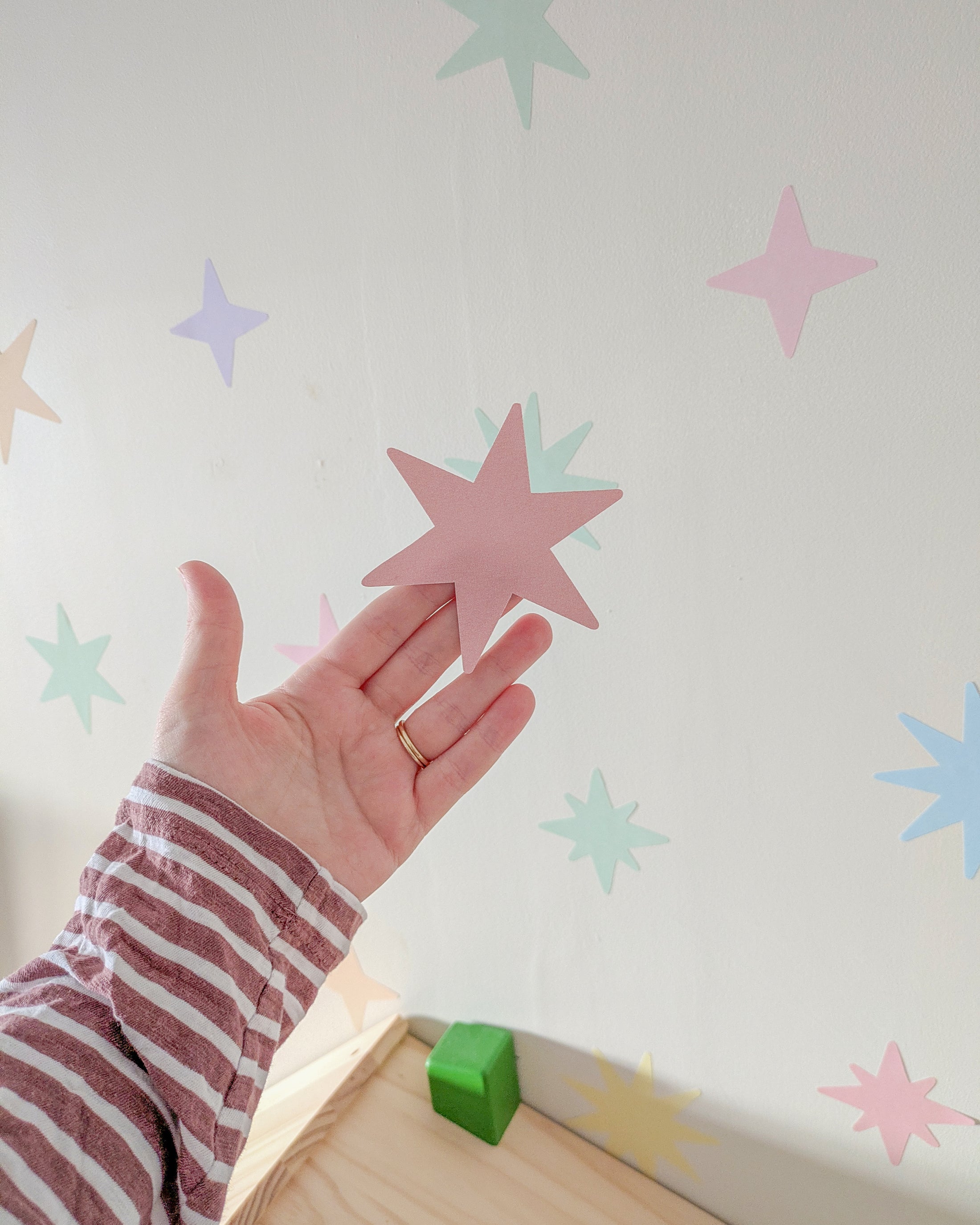 Premium Fabric Nursery Wall Stickers - Irregular Star Decals - Pastel Colours
