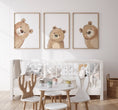 Load image into Gallery viewer, Peeking Bears Nursery Prints | Set of 3 Bear - Themed Gender Neutral Wall Art - RoseRowanDesign - Wall Art
