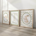 Load image into Gallery viewer, Personalised Bunny Nursery Print Set - Custom Name Initial Wall Art - RoseRowanDesign - 

