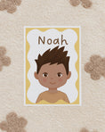 Load image into Gallery viewer, Personalised Children's Portrait Print – Custom Character & Name - Wavy Background - RoseRowanDesign - 
