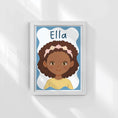 Load image into Gallery viewer, Personalised Children's Portrait Print – Custom Character & Name - Wavy Background - RoseRowanDesign - 
