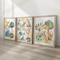 Load image into Gallery viewer, Personalised Dinosaur Nursery Print Set - Custom Name Wall Art with Optional Frames - RoseRowanDesign - 
