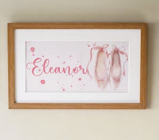 Personalised Panoramic Framed Print | Ballet | Oak or White Frame with Mount Included - RoseRowanDesign - Framed Print