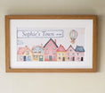 Load image into Gallery viewer, Personalised Panoramic Framed Print | Tiny Town | Oak or White Frame with Mount Included - RoseRowanDesign - Framed Print
