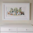 Load image into Gallery viewer, Personalised Panoramic Framed Print | Woodland Animal | Oak or White Frame with Mount Included - RoseRowanDesign - Framed Print

