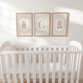Load image into Gallery viewer, Personalised Teddy Bear Nursery Prints – Blue Monogram Wall Art Set - RoseRowanDesign - 
