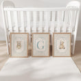 Load image into Gallery viewer, Personalised Teddy Bear Nursery Prints – Blue Monogram Wall Art Set - RoseRowanDesign - 
