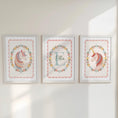 Load image into Gallery viewer, Personalised Unicorn Nursery Prints Set - Custom Girls Wall Art with Name Initial - RoseRowanDesign - 
